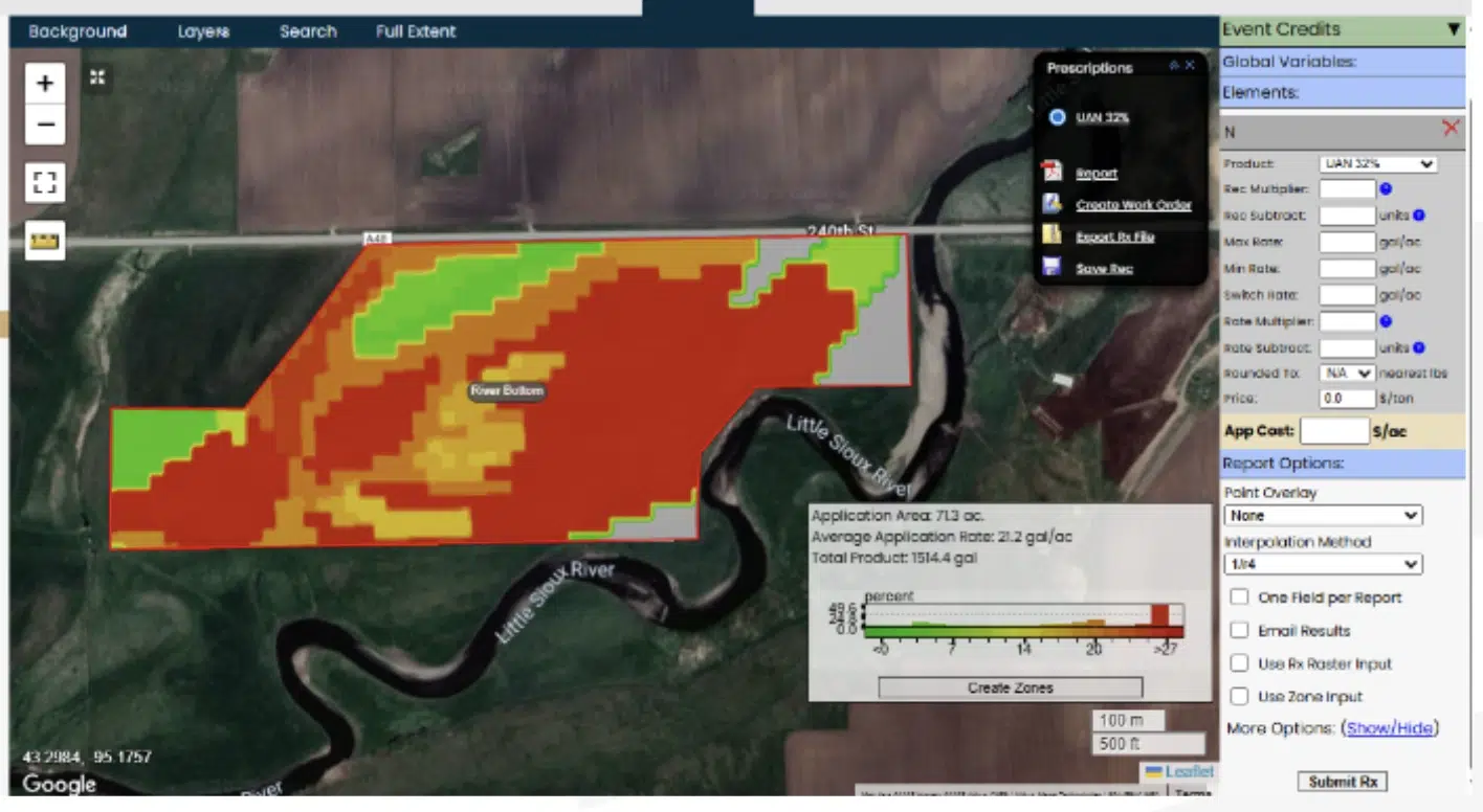 Adapt-N dashboard image - precision nitrogen management